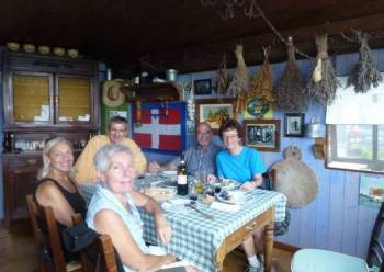 lunch at artisan cheese maker's farm