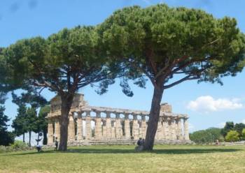 Greek temple in Paestum archaeological park