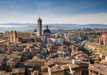 Panoramic view over Siena